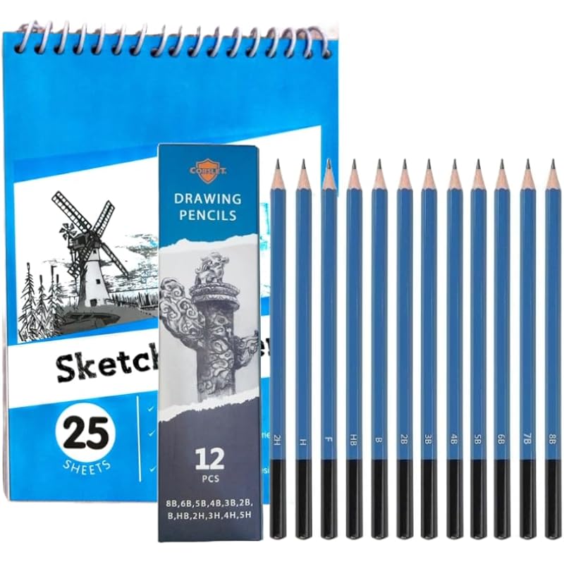 Corslet Pack Of 13 Artist Pencil For Sketching Pencils Drawing Pencil Set For Artists 12 Pc Sketch Pencil 8B 6B 5B 4B 3B