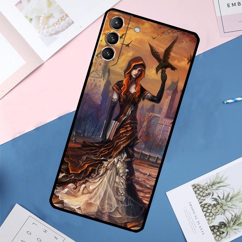 Чехол-страшилка 'Лунная ведьма на Хэллоуин' для Samsung Galaxy S25 Ultra S21 S22 S23 S24 Ultra S9 S10 Plus S20 FE S25 FE Задняя крышка