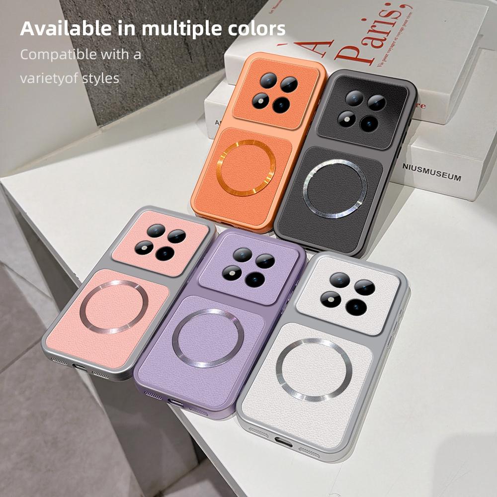 For Redmi Note 15 14 Pro Plus 5G Case New Lychee Pattern CD Magnetic Ring Ultra-Thin Cover For Redmi Note 15 Pro Plus Funda