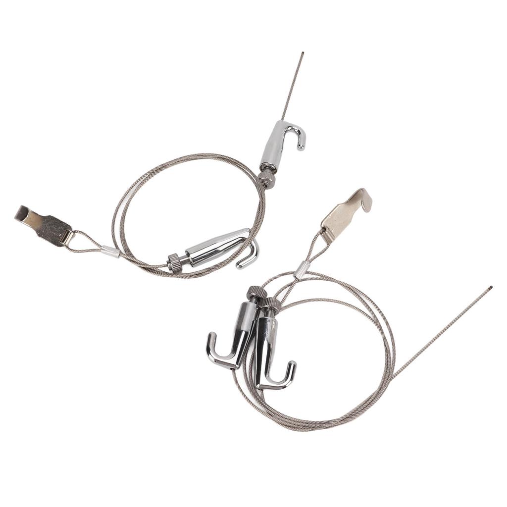 2pcs Picture Rail Hanging System Professional Adjustable Picture Hanging Wire Kit for Exhibition