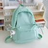 Simple Color Solid Lace Bow Design Student Backpack For School And Use Daily