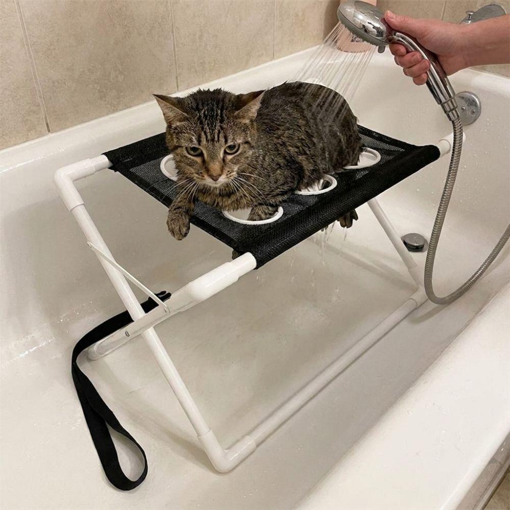 Mesh Cat Grooming Hammock Multi Hole Dog Grooming Bed Dog Nail Trimming Holder for Pet Shop