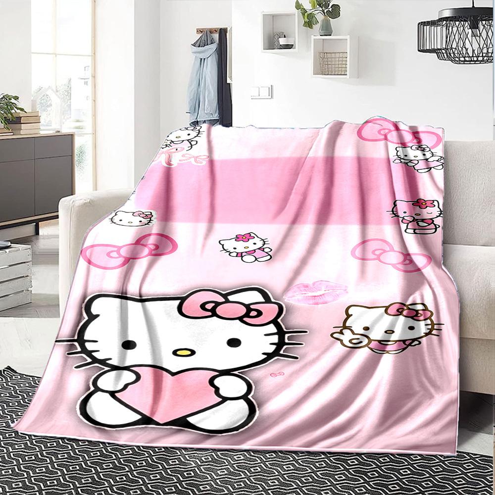 1 шт. Плед Hello Kitty с именем Легкий фланелевый плед для дивана, кровати, путешествий, кемпинга, гостиной, офиса, дивана, кресла