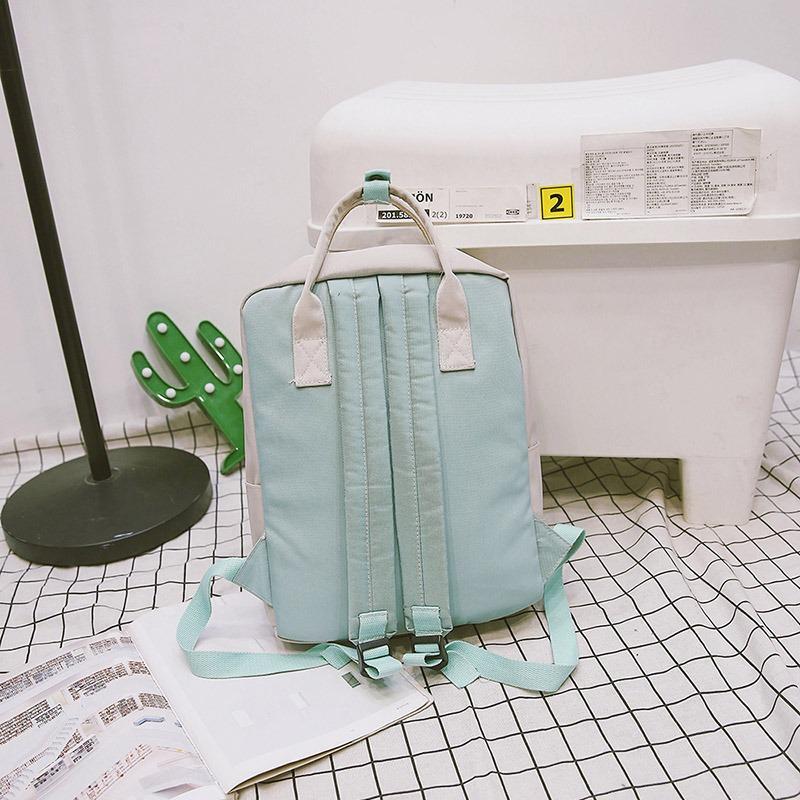 Canvas Patchwork Harajuku Cute School Bag Teenage Girls Female Students Travel Backpacks Mochila Bag