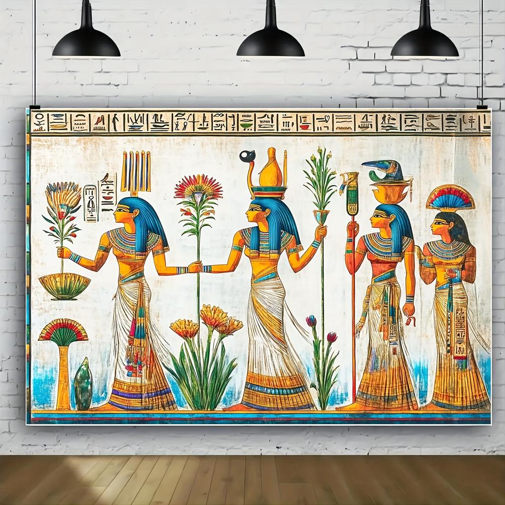 Egyptian-themed polyester background fabric - versatile and universal party decoration, universal festival banner