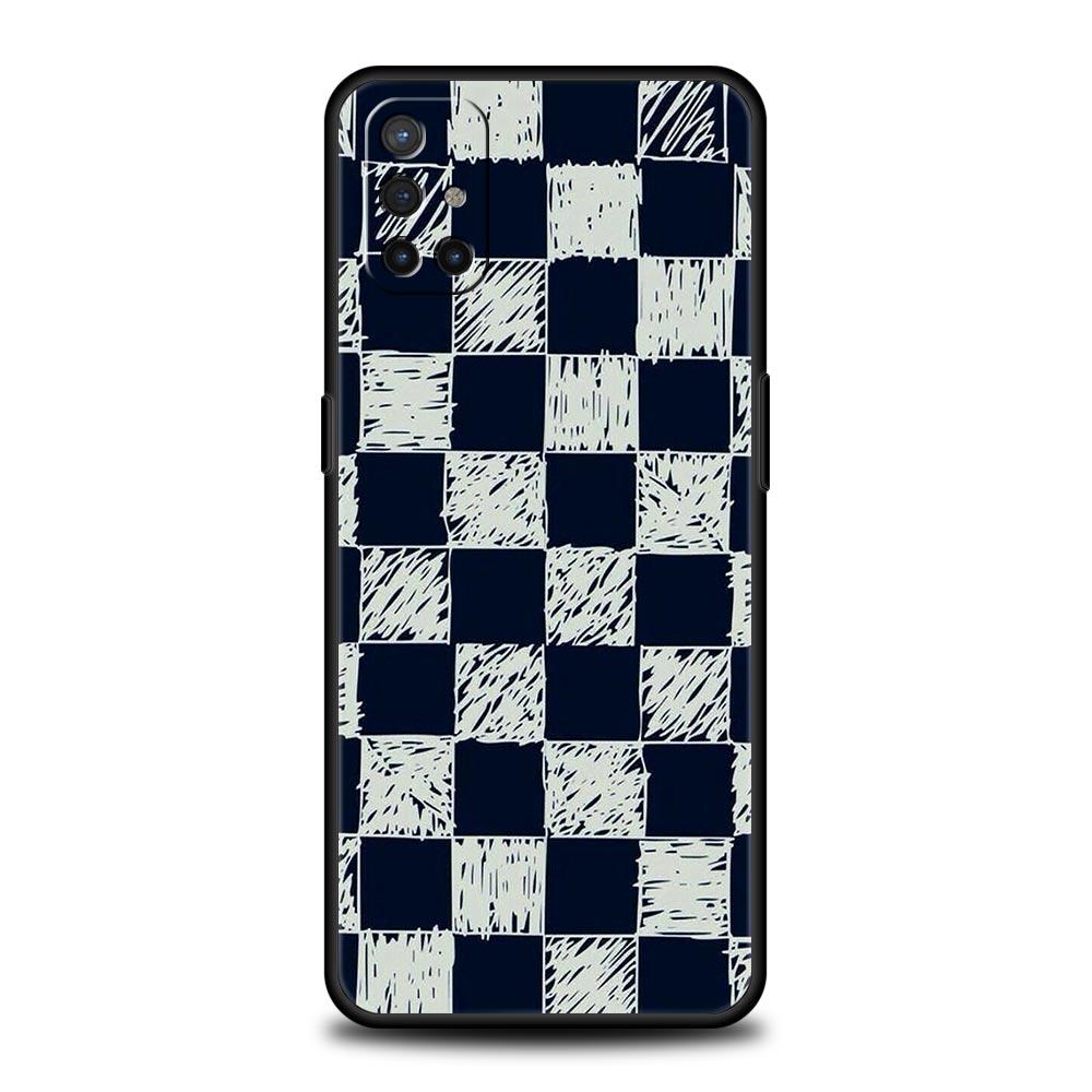 Шахматная доска в клетку Чехол для телефона Для OnePlus 13 12 11 10 9 8 7T Pro 13R 12R 10R 9RT 8T Nord N200 N30 2T CE 2 3 5G Lite Чехол