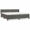 3130920 vidaXL Lit à sommier tapissier et matelas Gris foncé 200x200cm Velours