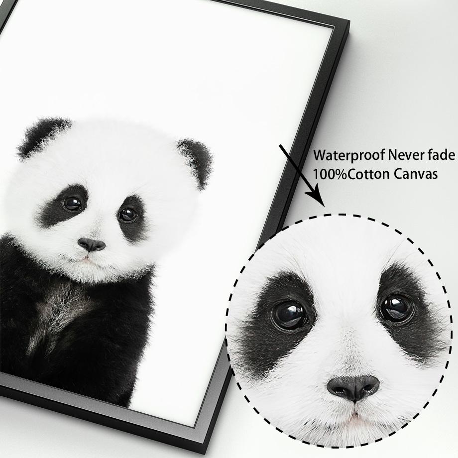 Слон, Лев, Медведь, Жираф, Панда, Тигр, Енот, настенная живопись, холст, картина с детенышем, постер для детей, декор для детской комнаты для мальчиков и девочек