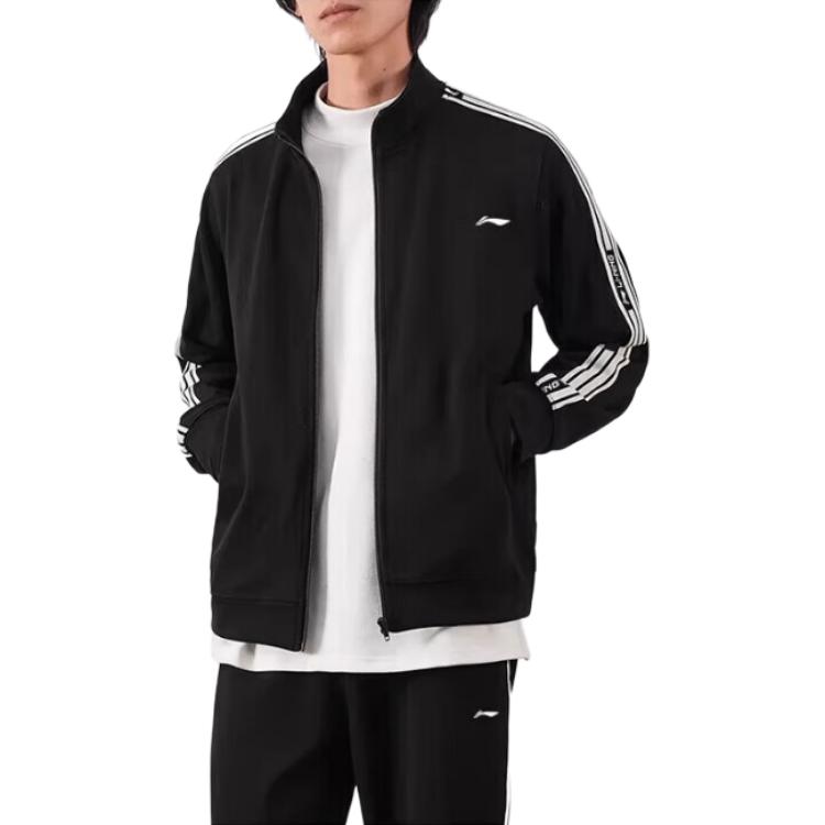 Мужская куртка Li Ning Sports Fashion Series с длинным рукавом и воротником-стойкой, логотипом и застежкой-молнией YWDU467-1