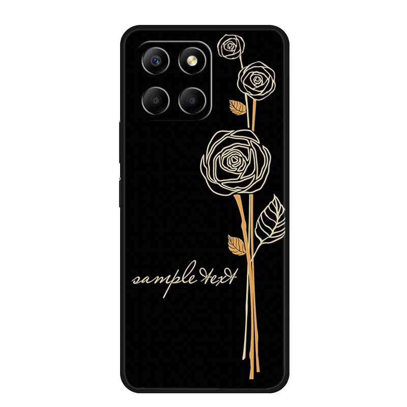3D Тисненый Чехол Для Honor Play 9A 2024 X5b Plus X8C X6C 4G Чехол Для Телефона 9 A X 8 6 C Coque Цветы Черный Силикон Мягкая Задняя Крышка