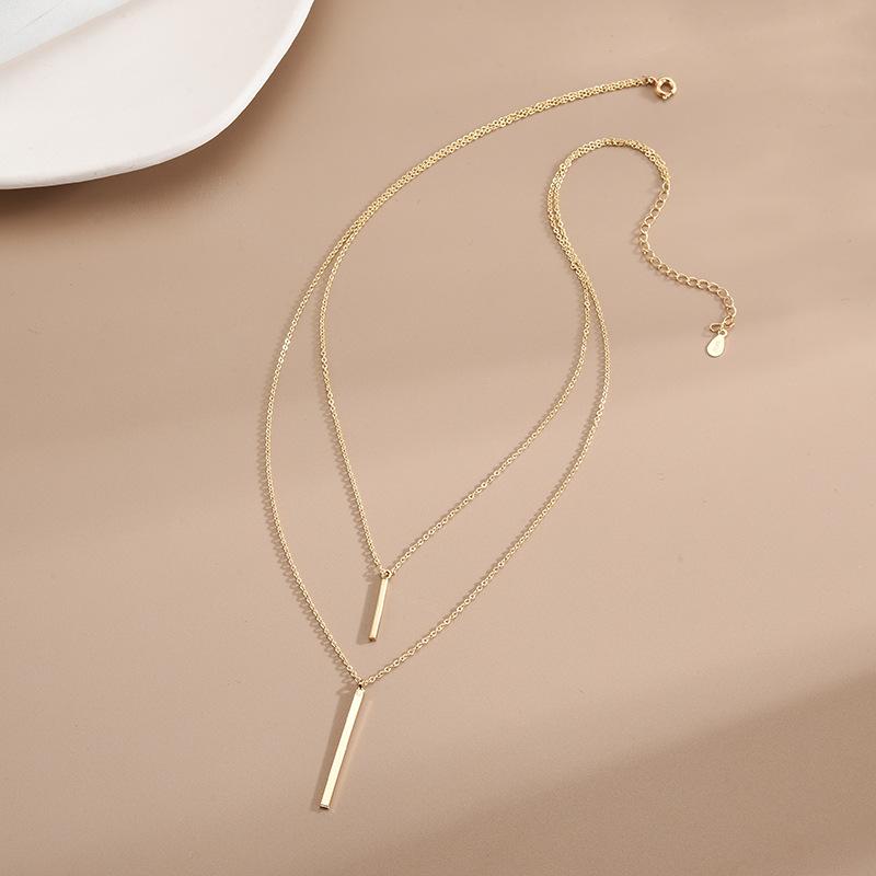 Модное квадратное длинное двойное ожерелье из стерлингового серебра 925 пробы, простая и изысканная подвеска на ключицу, женская цепочка, ювелирные украшения