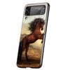 Роскошный Чехол Для Телефона Для Samsung Galaxy Z Flip 3 4 5 6 Жесткий Черный Складной ПК Для Samsung Z Flip3 Flip4 Flip5 Чехол Лошадь Животное