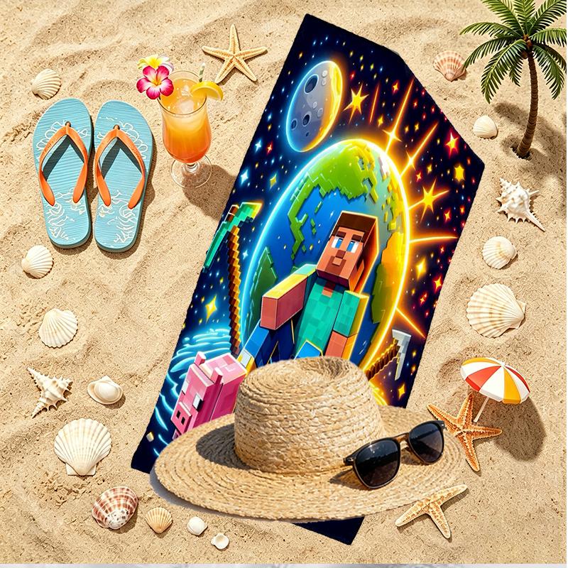Gamer Print Beach Towel, Versatile Lightweight Absorbent Beach Towel for Pool Surf Yoga Bathroom, Perfect Birthday Holiday Gift