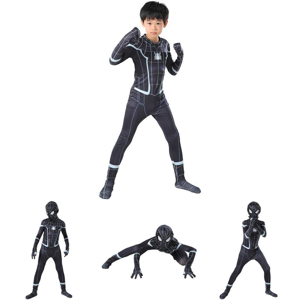 Потрясающий Черный Костюм Косплея Человек-Паук: Возвращение Домой Из Дышащего Материала Для Детей И Взрослых