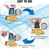 RV Water Pressure Regulator Valve With Handle Adjustable, Silicone Oil Gauge, Double Filters,Made Of Leadless Brass,0-160 PSI Gauge,3/4" Connector