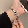 Unique Geometric Silver Square Leather Bracelet For Men And Women 2024 Summer