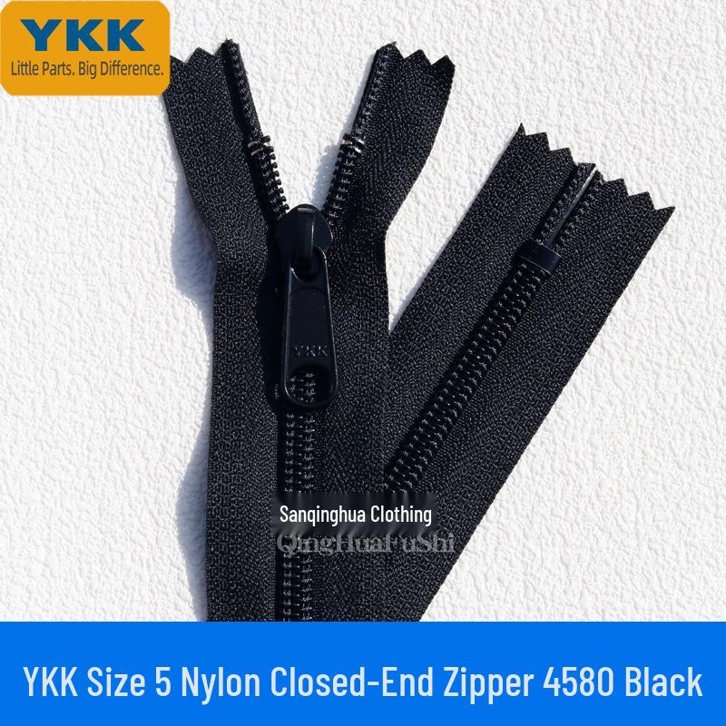 Нейлоновая молния YKK №5 с закрытым концом, без фиксатора, с длинной пуллером для вечерней одежды и багажа