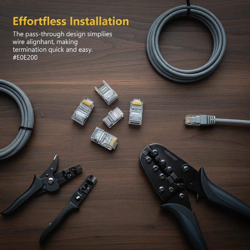 100 шт. Коннектор Cat6 UTP FTP RJ45 Сквозной, Модульный Штекер-Розетка для Ethernet Кабеля, Аксессуары для Сетевой Разводки