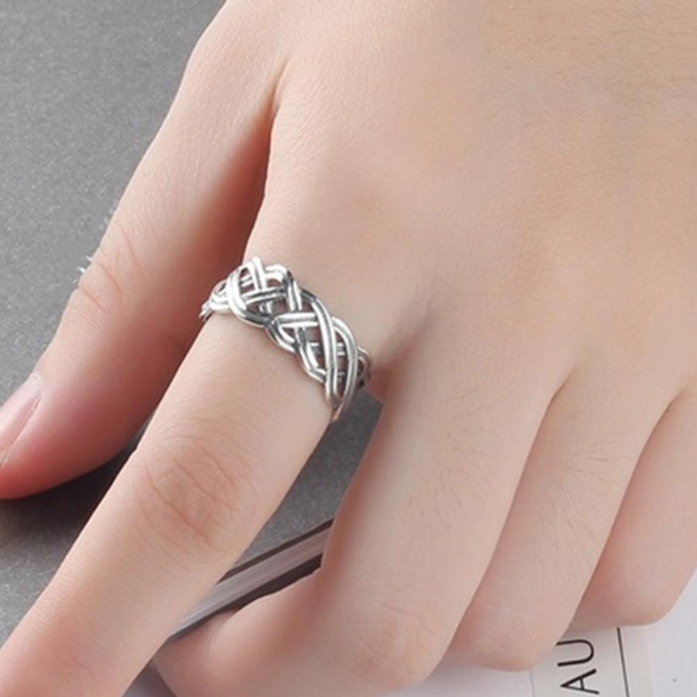 Vintage Infinity Intertwined Cross Knot Finger Ring Women Band Party Jewelry Accessories Gifts