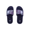 Under Armour Ua Ignite Vi Graphic Strap Comfortable Rubber Sole Odor Resistant Slide Sandals Women Sandals Washable-Blue 3024453-400
