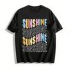 Яркая футболка с принтом букв SUNSHINE, повседневная, с коротким рукавом, из чистого хлопка