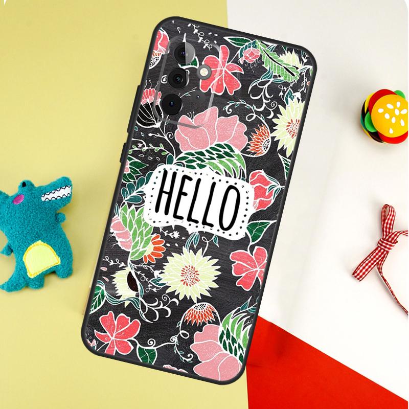 Привет, летние цветы Чехол для телефона Samsung Galaxy A55 A35 A15 A54 A34 A14 A53 A33 A13 A05 A06 A16 A22 A32 A52