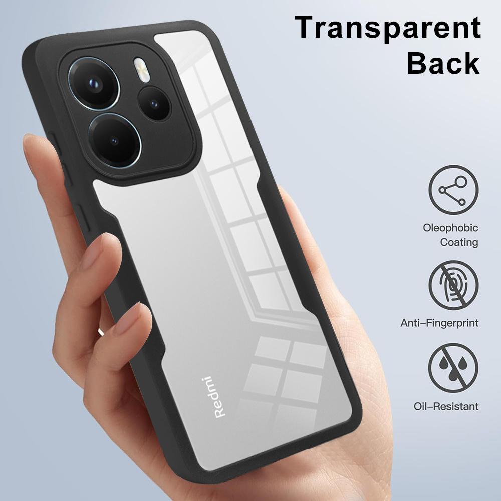 Для Xiaomi Redmi Note 14 4G (164,84мм) Чехол Акрил + ТПУ Прозрачный Чехол для Телефона с PET-пленкой для Экрана