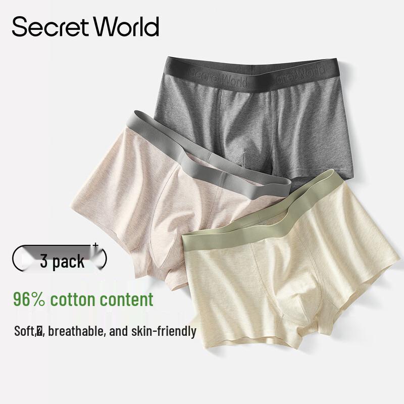 SecretWorld Men's Breathable Antibacterial Boxer Briefs