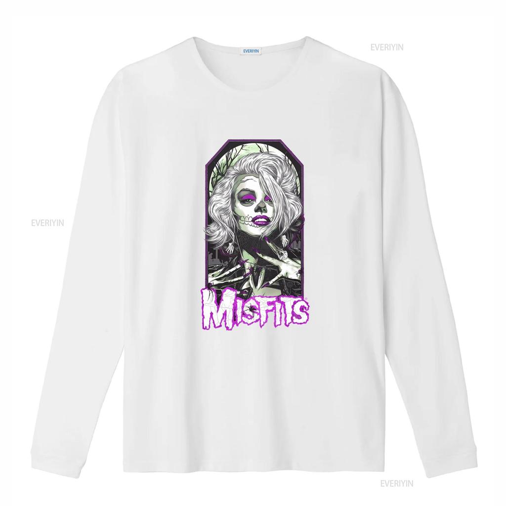 Misfits Female Sugar Skull Punk Rock Gothic T Shirt for Men vintage Washed Comfortable streetwear Unisex graphic