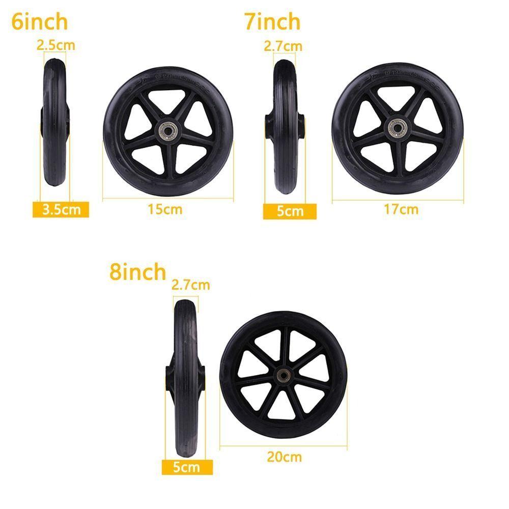 Rubber Shopping Cart Wheels 6/7/8Inch Wheelchair Front Castor Universal Solid Tire Wheel