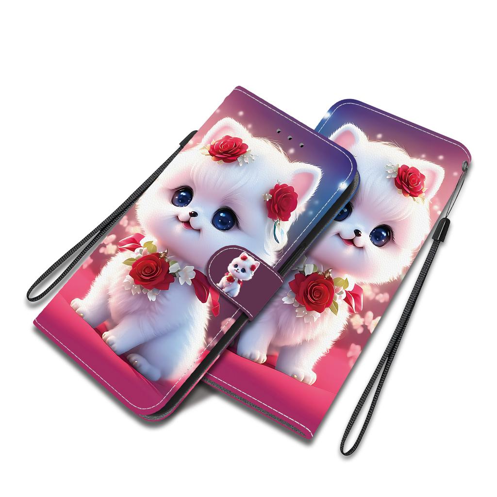 Чехол-книжка из искусственной кожи ручной работы для Redmi Note 12 Pro/Xiaomi Poco X5 Pro, противоскользящий противоударный чехол с ремешком на запястье и дизайном в виде сердца/розы/кошки