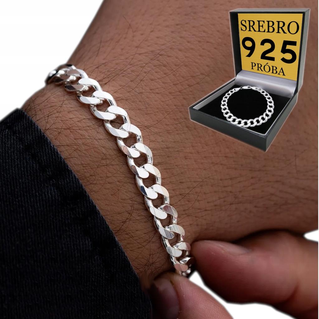 SILVER Men' Bracelet 925 SILVER Cuirass 6mm Diamond Bracelet