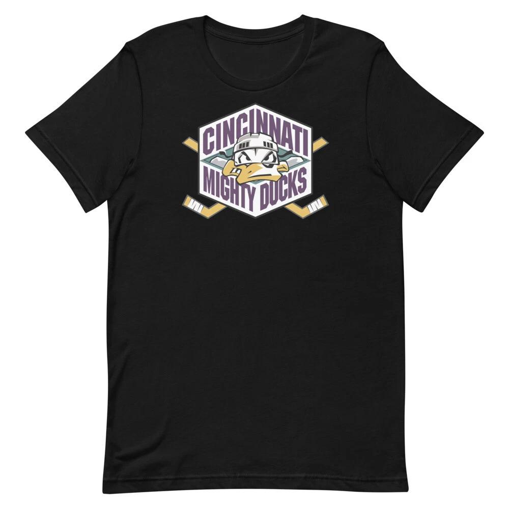 CINCINNATI MIGHTY DUCKS Ретро Ушедшая из жизни Хоккейная Графическая Футболка Унисекс футболка