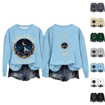 Женский повседневный свободный топ с круглым вырезом и длинными рукавами с капюшоном