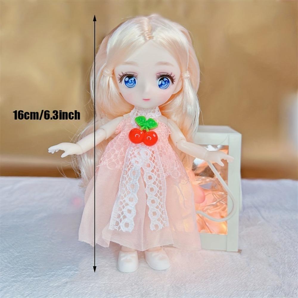 1/8 16 см BJD кукла шарнирная кукла аниме глаза милая с макияжем полный комплект с модной одеждой головной убор DIY игрушки для девочки подарок