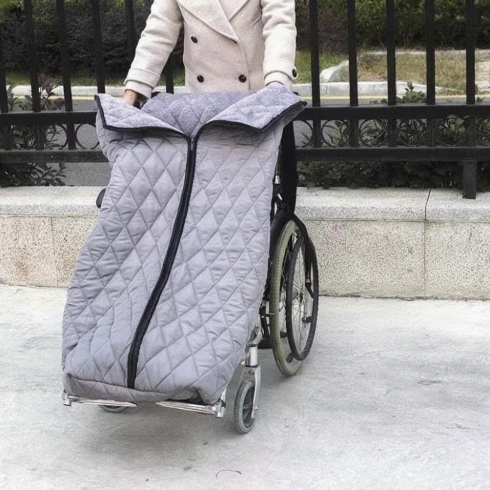 Zipper Wheelchair Windproof Blanket Fleece-Lined Wheelchair User Leg Cover Nursing Home