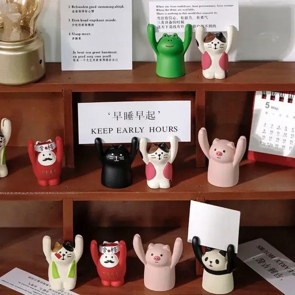 Resin Desktop Memo Clip Holder Messege Photo Stander Clip Lovely Hand Raising Card Clip Rome
