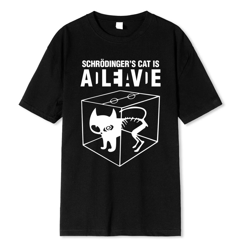 T-shirt Top Quality 100% cotton Schrodinger's Cat Print Short Sleeve T shirt Casual The Big Bang Theory WoTshirt