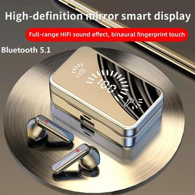 2024 Новые беспроводные наушники TWS Bluetooth 5.1, стереонаушники для спорта, водонепроницаемые, IPX7, 3500 мАч, чехол для зарядки, зеркальные наушники с микрофоном