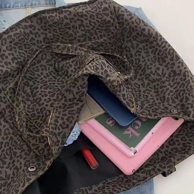Большая вместительная модная сумка через плечо с леопардовым принтом для женщин, простая и персонализированная сумка-тоут, универсальная сумка для покупок Travel b