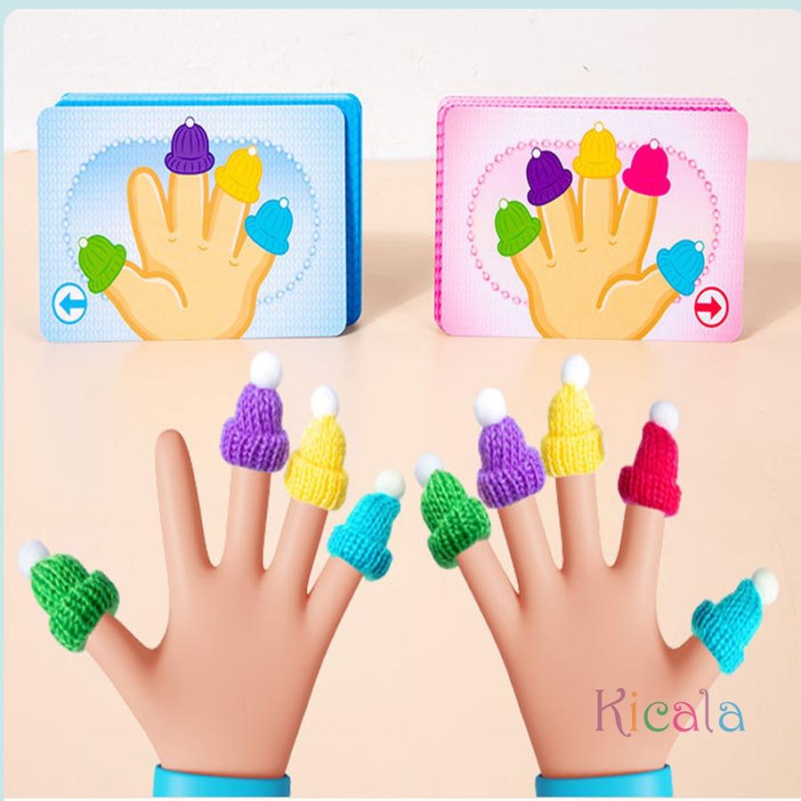 Детские наперстки для пальцев, подбор цветов, игры Монтессори, тренировка когнитивного мышления правой и левой руки, развивающие игрушки, подарки