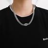 Titanium Steel CD Letter Necklace, Hip Hop Cuban Choker, Trendy and Versatile Clavicle Chain for Women