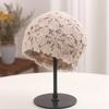 Niche Retro Literary Lace Flower Hollow Headhat Women's Sweet Fashion Knitted Wool Hat Fur Hat