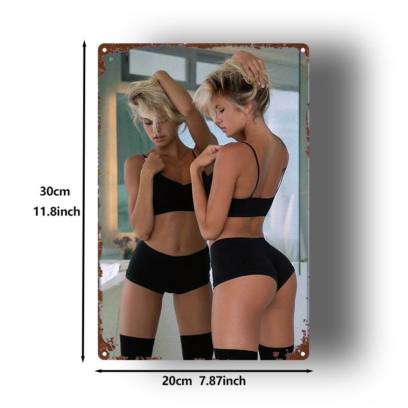 Sexy Woman Bathroom Metal Sign x Inch Vintage Wall Art for Home Bar Garage Club