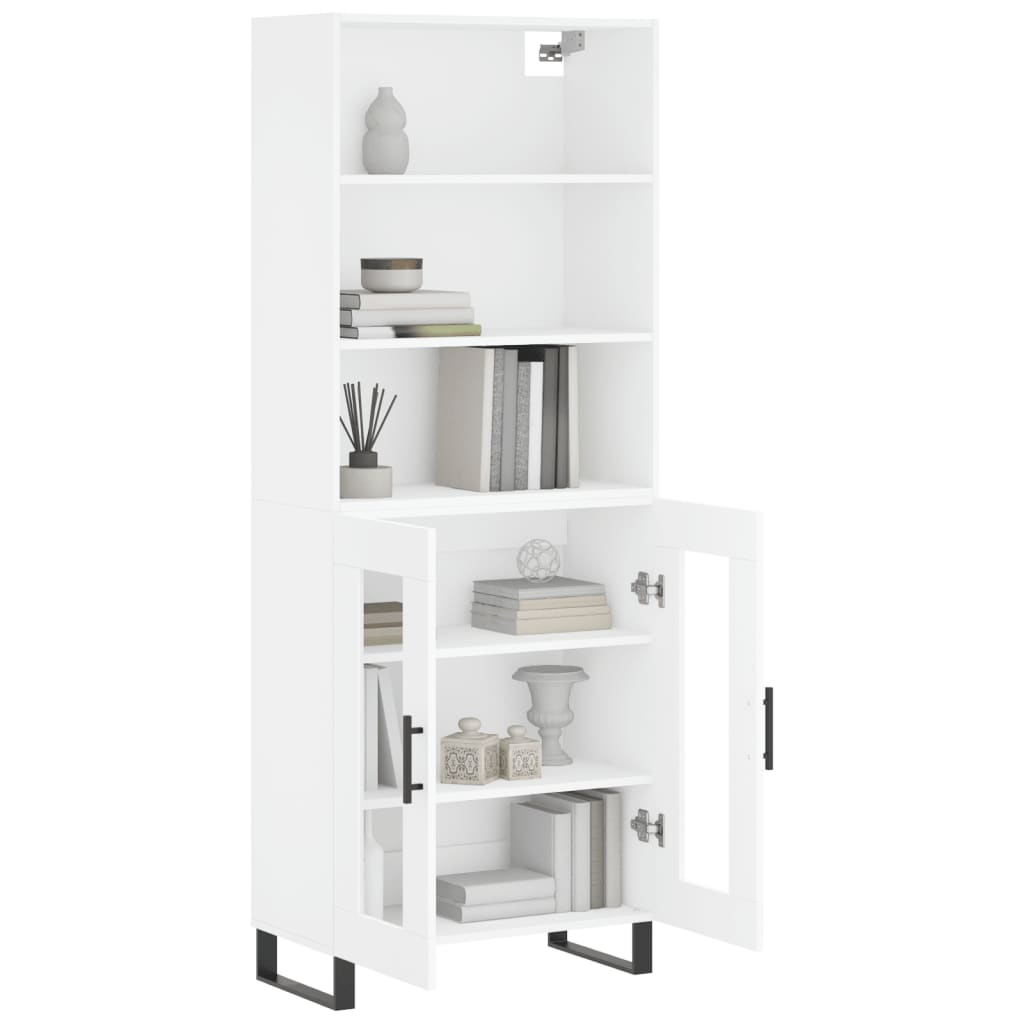 Highboard White 69.5 x 34 x 180 cm Particleboard