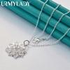 URMYLADY 925 пробы стерлингового серебра цветок циркон ожерелье 16-30 дюймов кулон для женщин модные ювелирные изделия