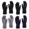 Wool Knitted Full Finger Gloves Windproof Fleece Gloves Fashion Cycling Driving Mittens  for Winter