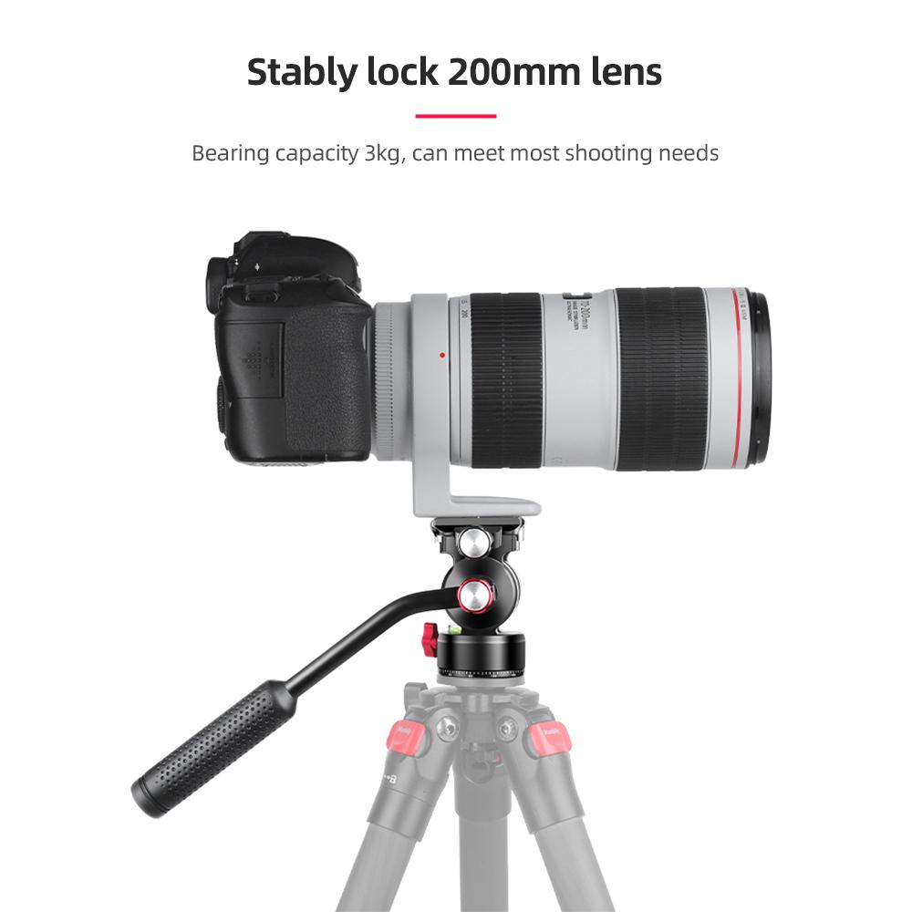 Manbily VH 1 Compact Video Fluid Head Pan Tilt Tripod Head Panorama Ballhead Tripod Mount Aluminum Alloy 3kg 6.61lbs