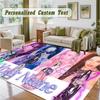 Crystal Velvet Square Rug Custom Nameaespa Pattern Non Slip Home Floor Decor Rug