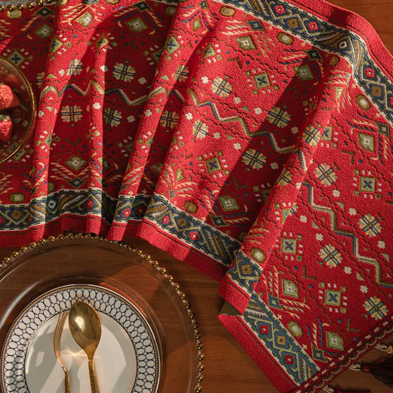 Рождественская снежинка украшение дорожка для стола жаккардовая скатерть для столовой новогодний подарок для дома кухня деревенский декор кровать хвост флаг чехол